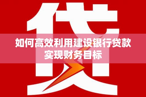 汤原如何高效利用建设银行贷款实现财务目标