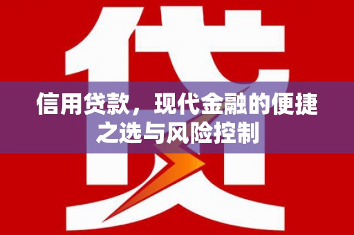 广河信用贷款，现代金融的便捷之选与风险控制