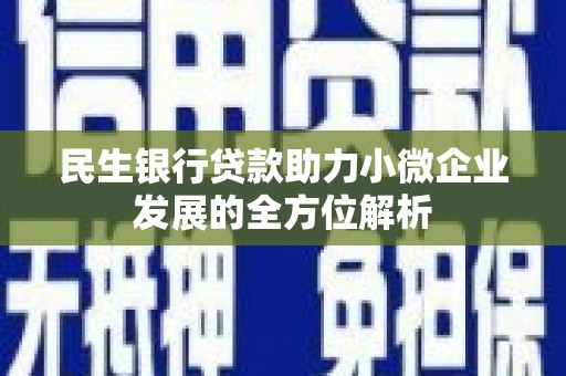 竹崎民生银行贷款助力小微企业发展的全方位解析