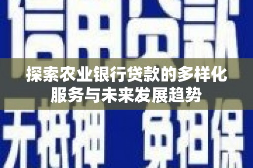 民勤探索农业银行贷款的多样化服务与未来发展趋势