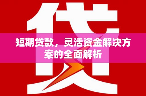 潼关短期贷款，灵活资金解决方案的全面解析